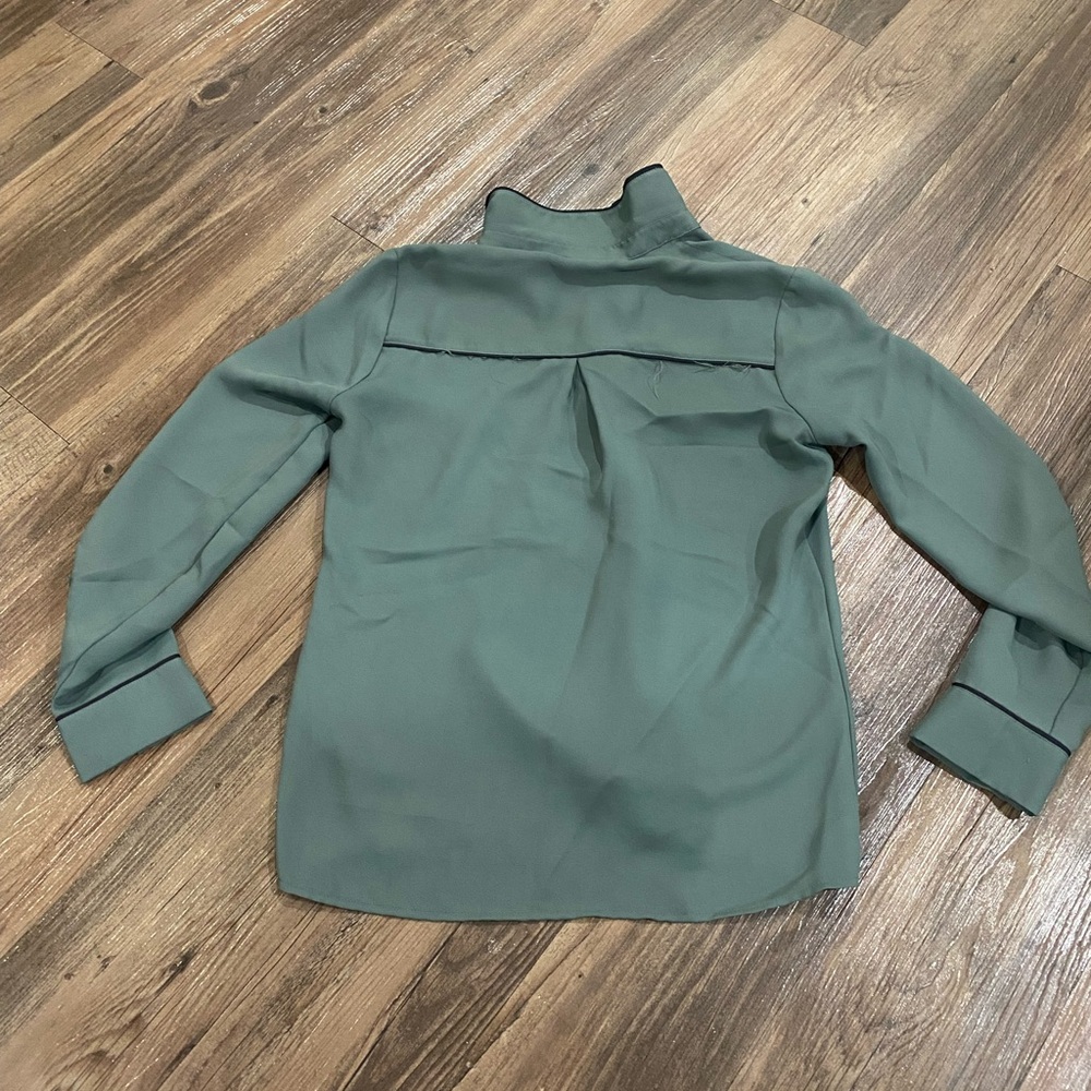 Green Express Button Up Blouse - image 4